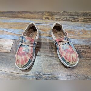 Hey Dude Tie Dye Women's Slip-on Shoes Size 9